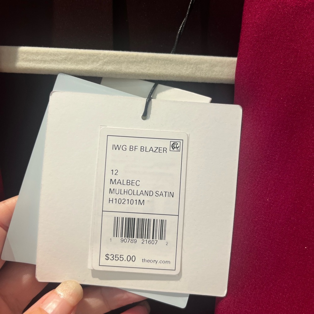 Theory Elegant Dark Red (Malbec) silk blazer - Picture 2 of 6
